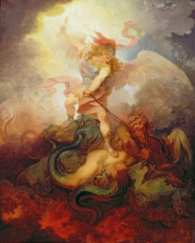 The Angel Binding Satan by Philippe Jacques de Loutherbourg